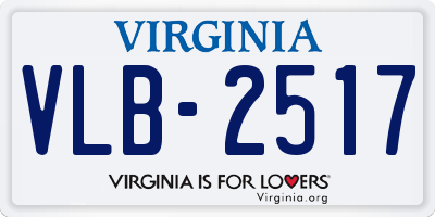 VA license plate VLB2517
