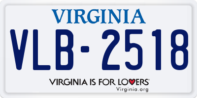 VA license plate VLB2518