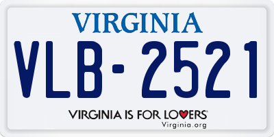 VA license plate VLB2521