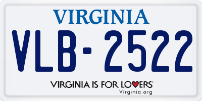 VA license plate VLB2522