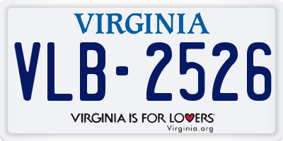 VA license plate VLB2526