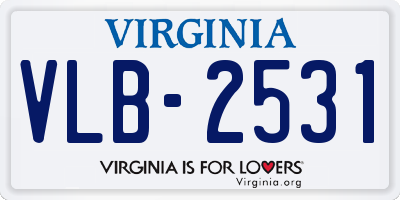 VA license plate VLB2531