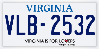 VA license plate VLB2532