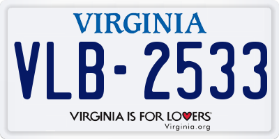 VA license plate VLB2533