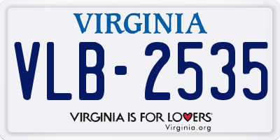 VA license plate VLB2535