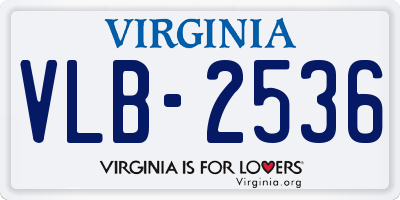 VA license plate VLB2536