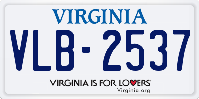 VA license plate VLB2537