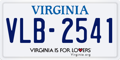 VA license plate VLB2541
