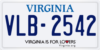 VA license plate VLB2542