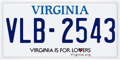 VA license plate VLB2543