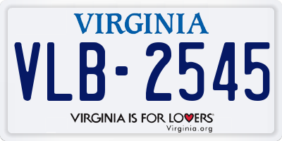 VA license plate VLB2545