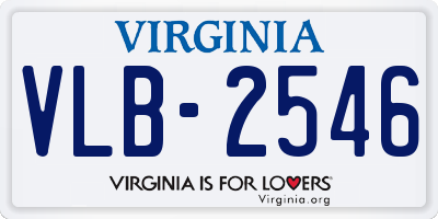 VA license plate VLB2546