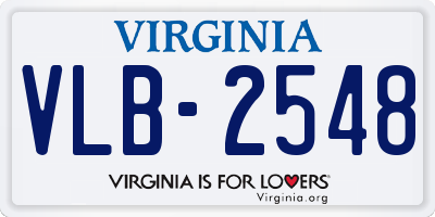 VA license plate VLB2548