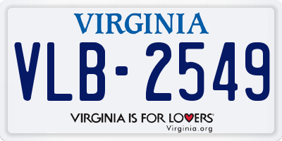 VA license plate VLB2549