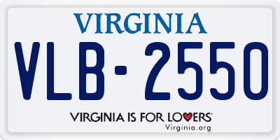 VA license plate VLB2550