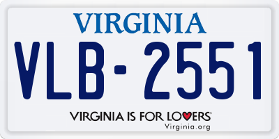 VA license plate VLB2551
