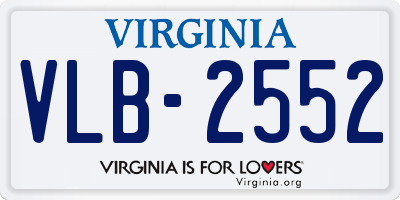 VA license plate VLB2552