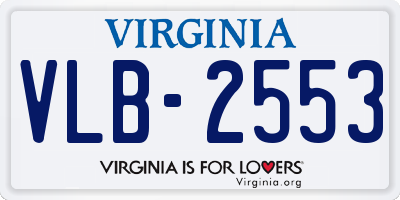 VA license plate VLB2553