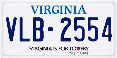 VA license plate VLB2554