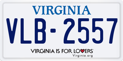 VA license plate VLB2557