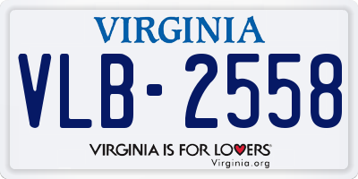 VA license plate VLB2558