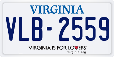 VA license plate VLB2559