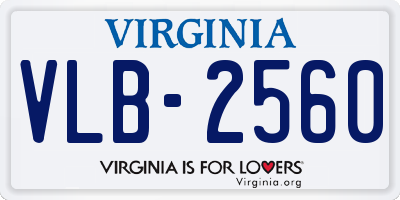 VA license plate VLB2560