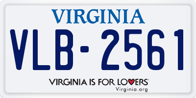 VA license plate VLB2561