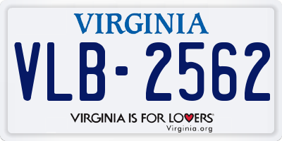 VA license plate VLB2562