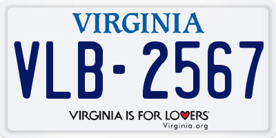 VA license plate VLB2567