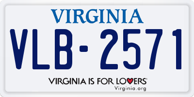 VA license plate VLB2571