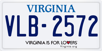 VA license plate VLB2572
