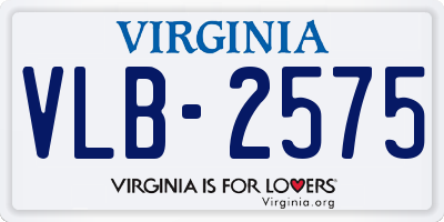 VA license plate VLB2575