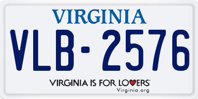 VA license plate VLB2576
