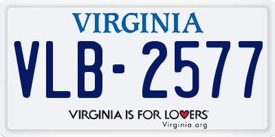 VA license plate VLB2577