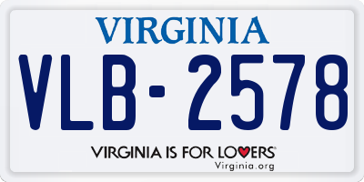VA license plate VLB2578
