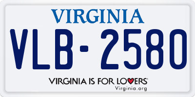 VA license plate VLB2580