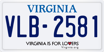 VA license plate VLB2581