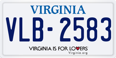 VA license plate VLB2583