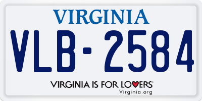 VA license plate VLB2584