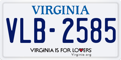 VA license plate VLB2585
