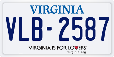 VA license plate VLB2587