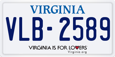 VA license plate VLB2589