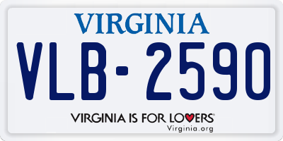 VA license plate VLB2590