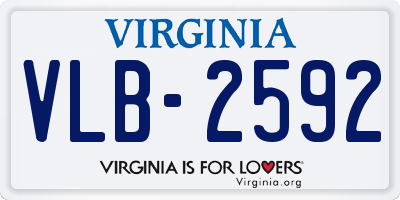VA license plate VLB2592