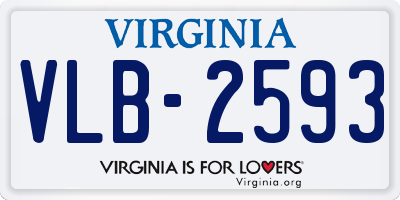 VA license plate VLB2593