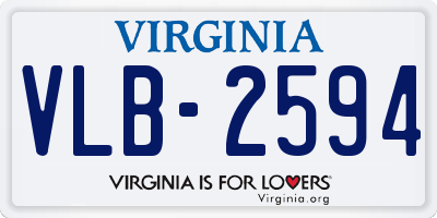 VA license plate VLB2594