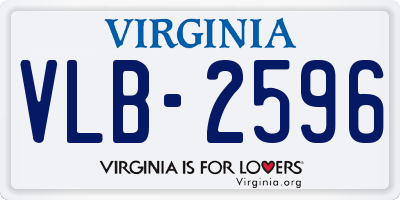 VA license plate VLB2596