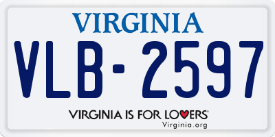 VA license plate VLB2597