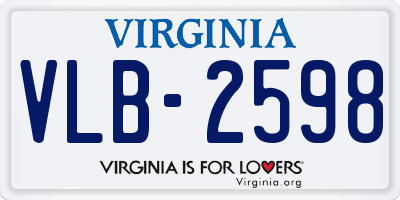 VA license plate VLB2598